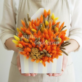 Букет из сухоцветов в конверте